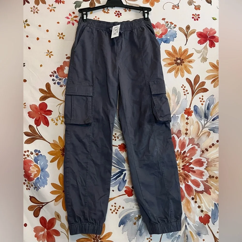 NWT The Childrens Place Tempest Grey Boys Unisex 10 School Cargo Utility Joggers